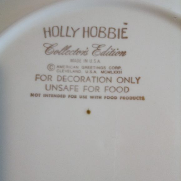 Holly Hobbie Plate Collector's Edition 1972 American Greetings 10.5” Pre-owned - Picture 9 of 9